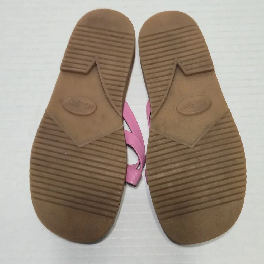 KidExpress Girls Pink Leather Floral Strappy Sandals Shoes Toddler Size 11